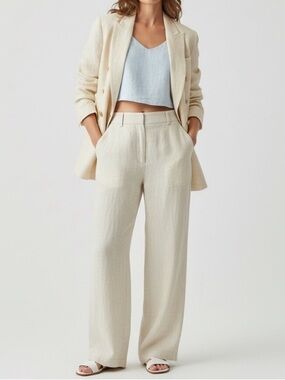 Vintage Gruppo Americano studio Cream Double-Breasted Blazer resortwear coastal